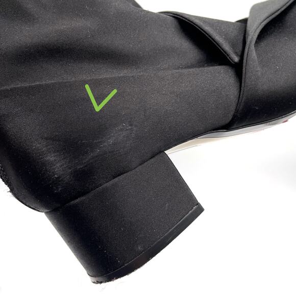 No21 Raso Satin Bow Boots Black Block Heel Ankle Twist Knot No. 21 Sz 36 / 6 - Picture 10 of 10